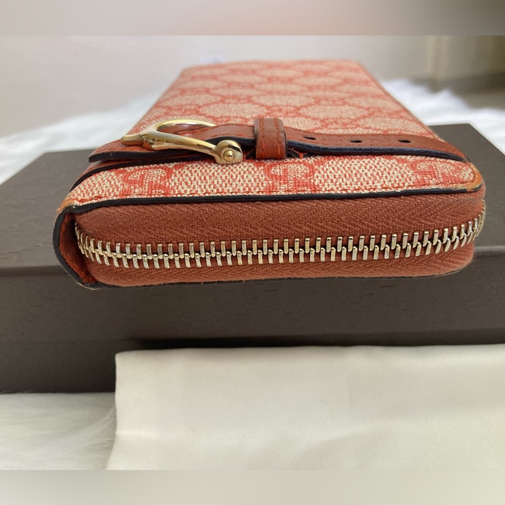 Authentic Gucci Reddish-Orange Zip Around Wallet - image 8